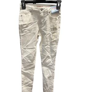 New Cat And Jack Girls Skinny Jeans Size 7 White Adjustable Waist Stretchy